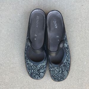 Jenny navy and white leather Maryjane slides size 41.5